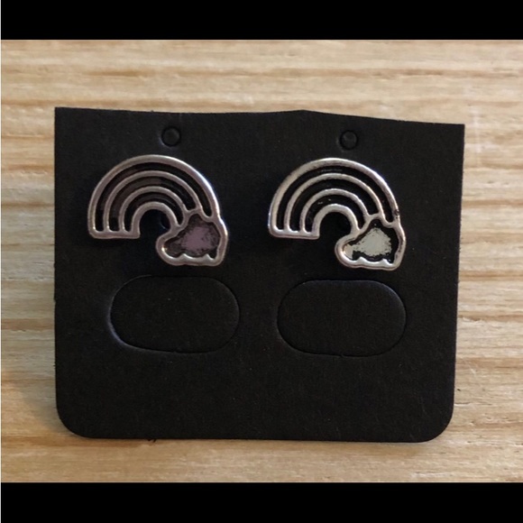 New! Silver Black Rainbow Earrings! - Picture 3 of 5